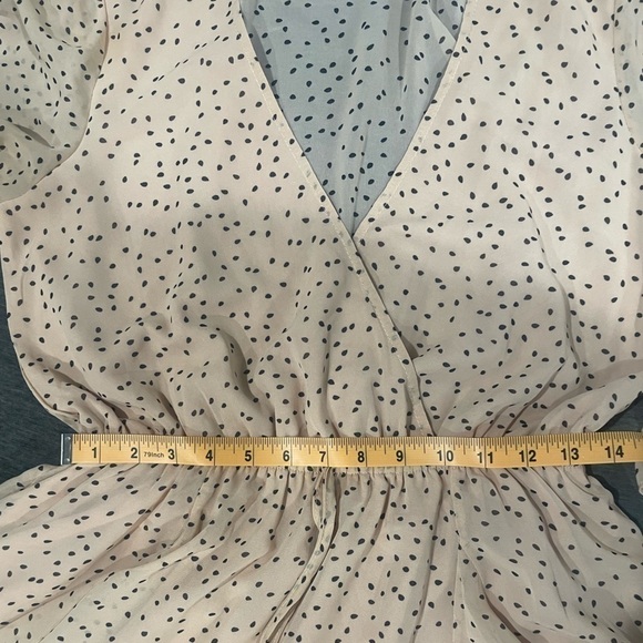 Here Comes the Sun Polka Dot flowy mini semi formal pink Dress- Size L - Picture 11 of 12